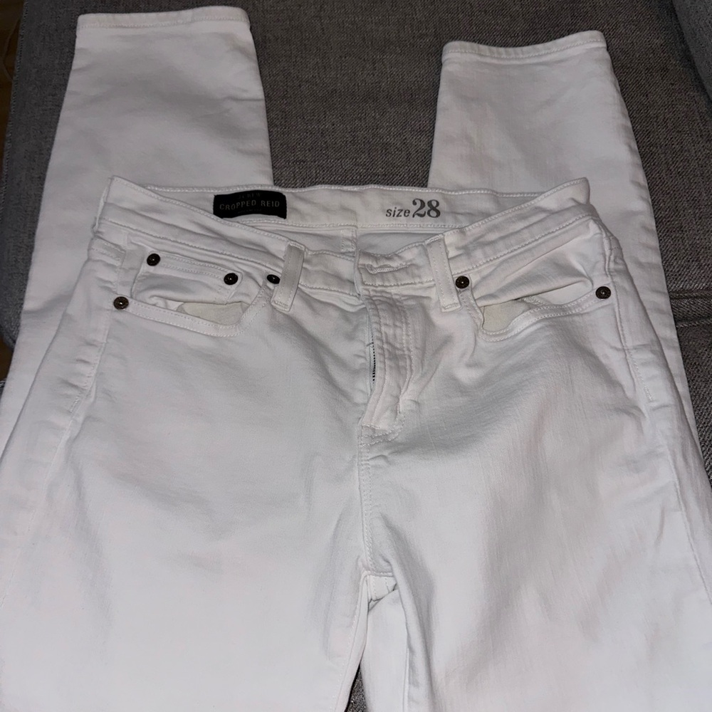 J. Crew White Skinny Jeans with Stretch Fabric